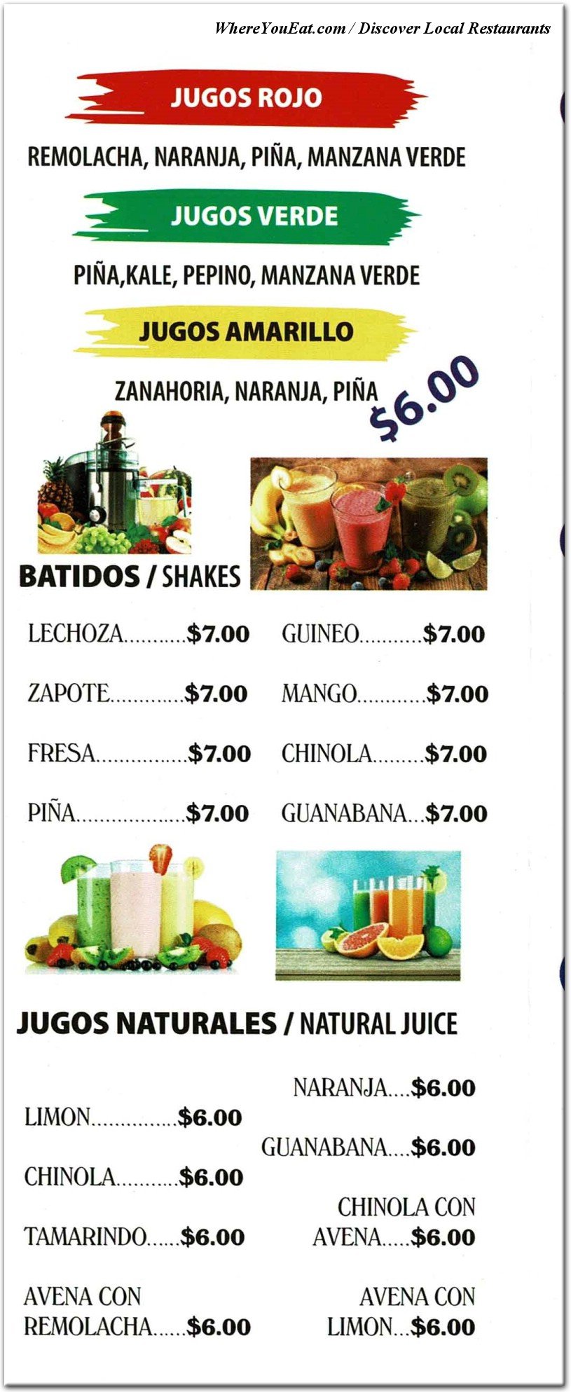 menu