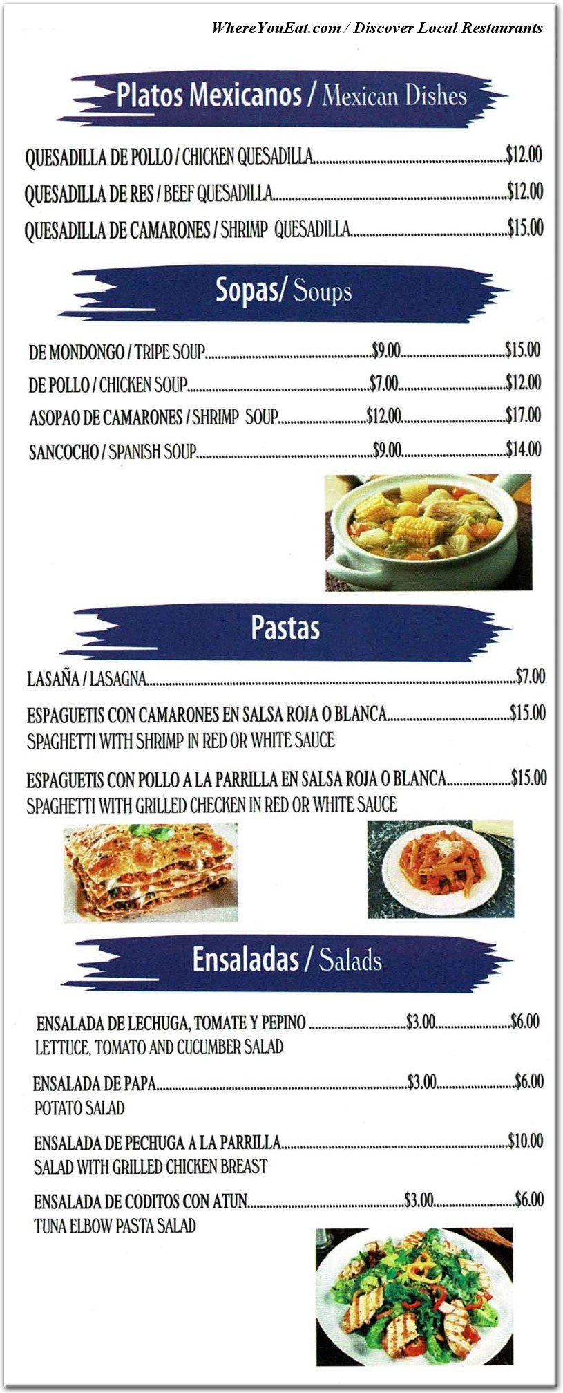 menu