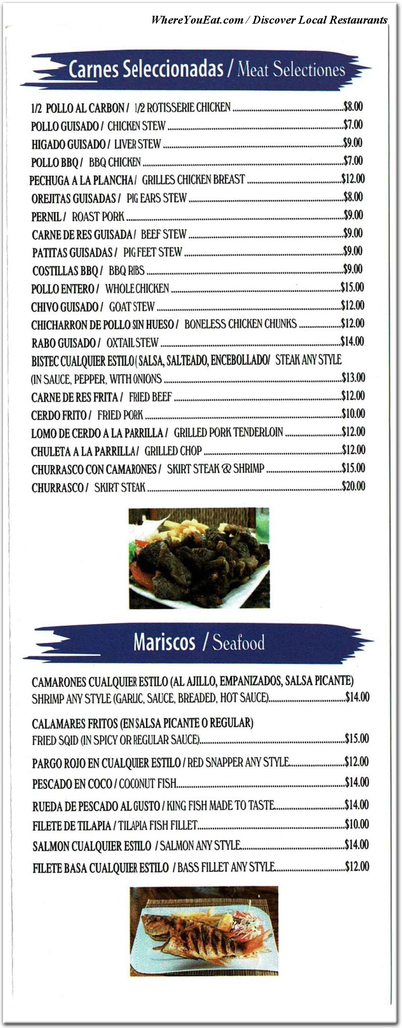 menu